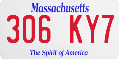 MA license plate 306KY7