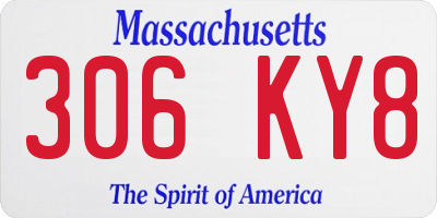 MA license plate 306KY8