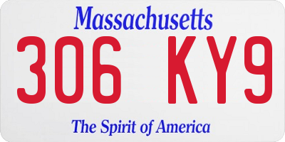 MA license plate 306KY9