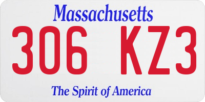 MA license plate 306KZ3