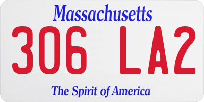 MA license plate 306LA2