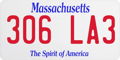 MA license plate 306LA3