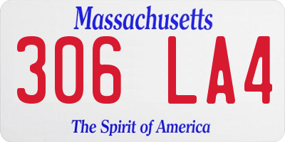 MA license plate 306LA4