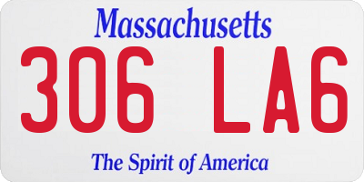 MA license plate 306LA6
