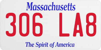 MA license plate 306LA8