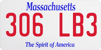 MA license plate 306LB3