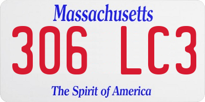MA license plate 306LC3