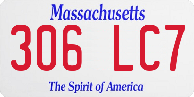 MA license plate 306LC7
