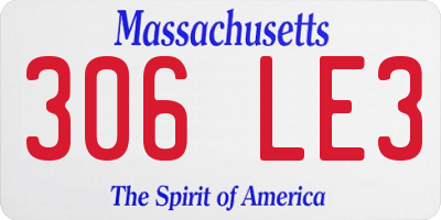 MA license plate 306LE3