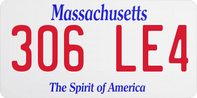 MA license plate 306LE4