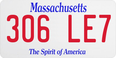 MA license plate 306LE7