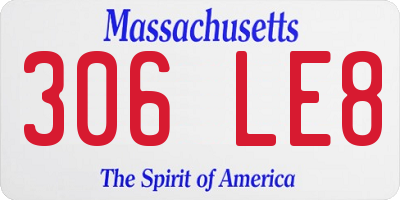 MA license plate 306LE8
