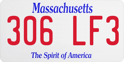 MA license plate 306LF3