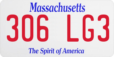 MA license plate 306LG3