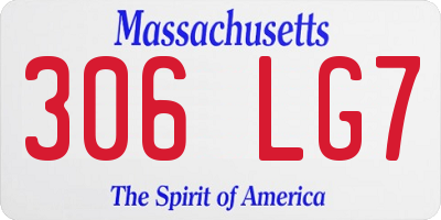 MA license plate 306LG7