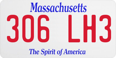 MA license plate 306LH3