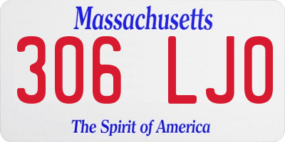 MA license plate 306LJ0