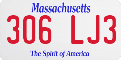 MA license plate 306LJ3