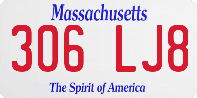 MA license plate 306LJ8