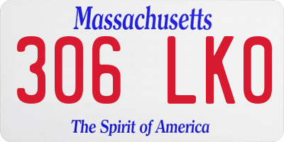 MA license plate 306LK0