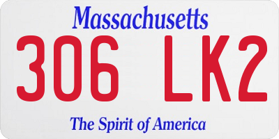MA license plate 306LK2