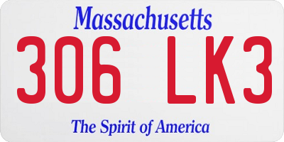 MA license plate 306LK3