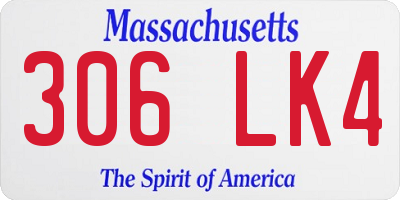 MA license plate 306LK4