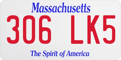MA license plate 306LK5