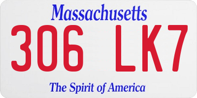 MA license plate 306LK7