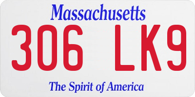 MA license plate 306LK9