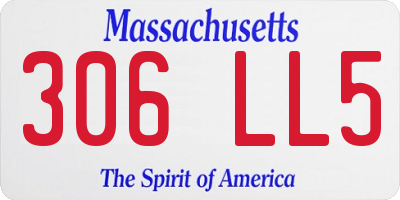 MA license plate 306LL5
