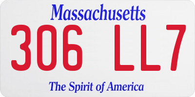MA license plate 306LL7