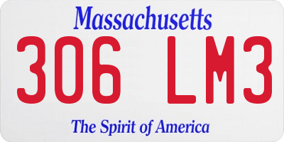 MA license plate 306LM3