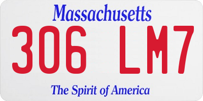MA license plate 306LM7