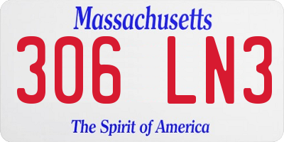 MA license plate 306LN3