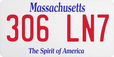 MA license plate 306LN7