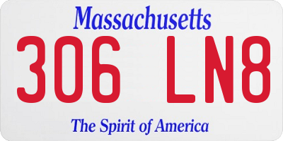 MA license plate 306LN8
