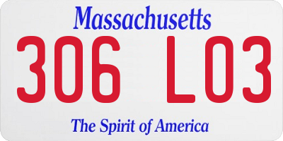 MA license plate 306LO3
