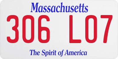 MA license plate 306LO7