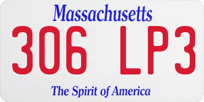 MA license plate 306LP3