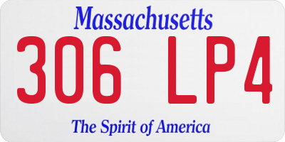 MA license plate 306LP4