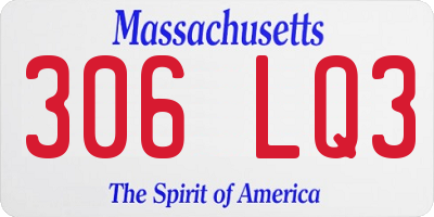 MA license plate 306LQ3