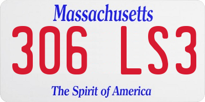 MA license plate 306LS3