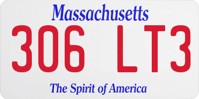 MA license plate 306LT3
