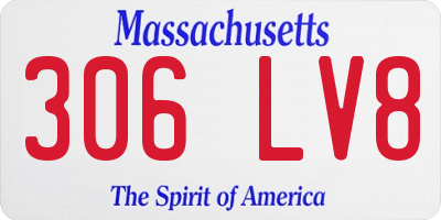 MA license plate 306LV8