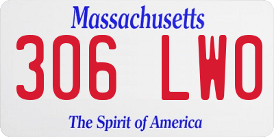 MA license plate 306LW0