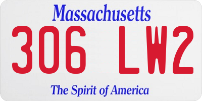 MA license plate 306LW2