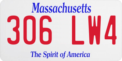 MA license plate 306LW4