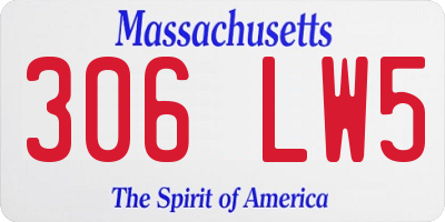 MA license plate 306LW5