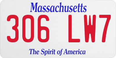 MA license plate 306LW7